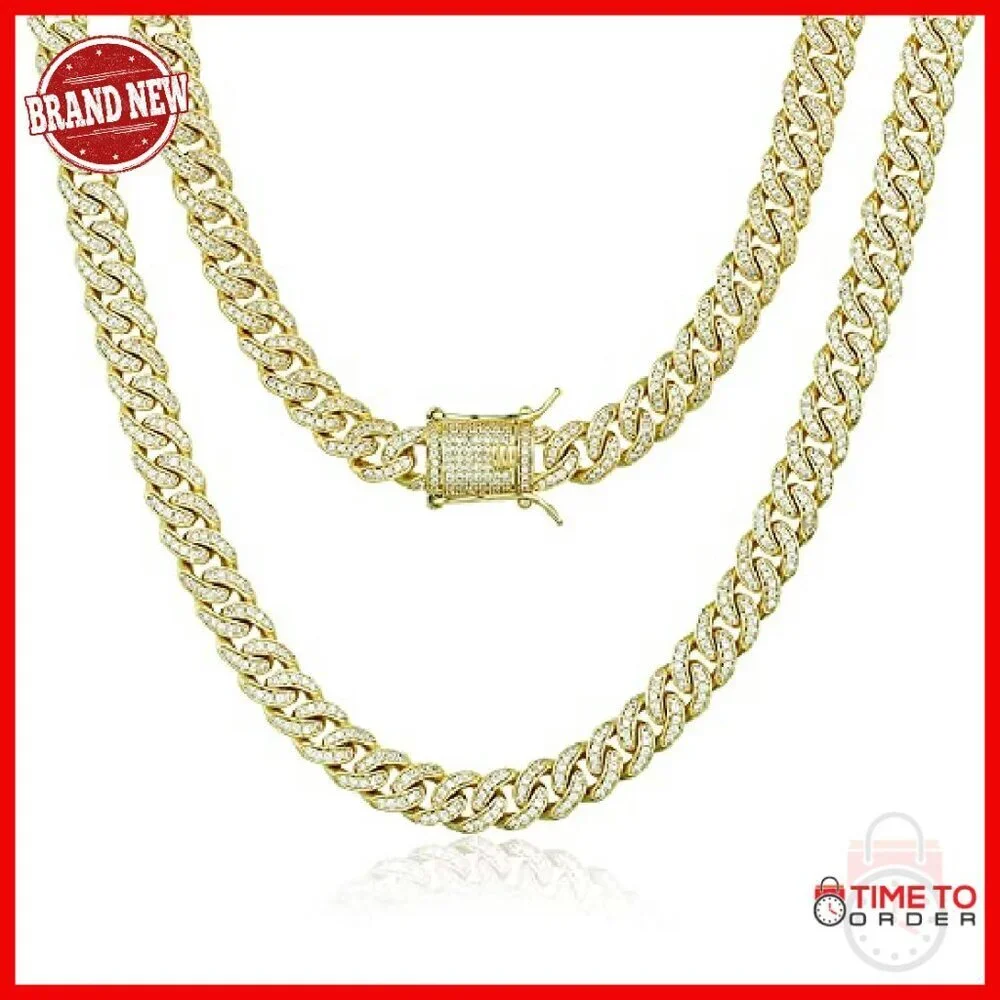 14K Gold Plated Cuban Link Chain Necklace 22